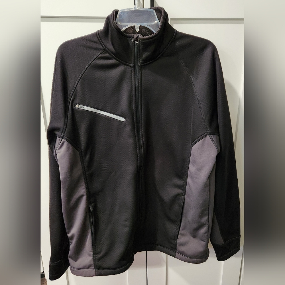 Antigua Men's Black and Gray Performance Jacket